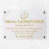 Plaque ostéopathe en plexiglas transparent 30x20cm