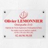 Plaque ostéopathe en plexiglas transparent 30x20cm