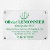 Plaque ostéopathe en plexiglas transparent 30x20cm