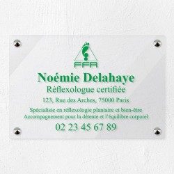 Plaque réflexologue en plexiglas transparent 30x20cm