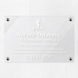 Plaque réflexologue en plexiglas transparent 30x20cm