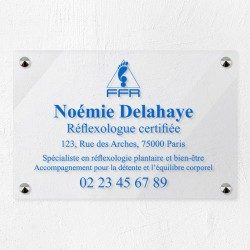 Plaque réflexologue en plexiglas transparent 30x20cm