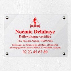 Plaque réflexologue en plexiglas transparent 30x20cm