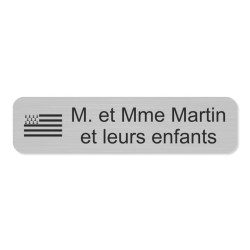 Plaque de boite aux lettres avec picto région 10x2,5cm